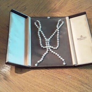 Lariat Akoya Saltwater Pearl Necklace Diamond Clasp Appraisal Included Pearls